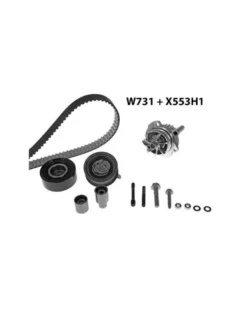 Pompe à eau + kit de courroie de distribution MGA Ref : 731K2 adaptable VAG