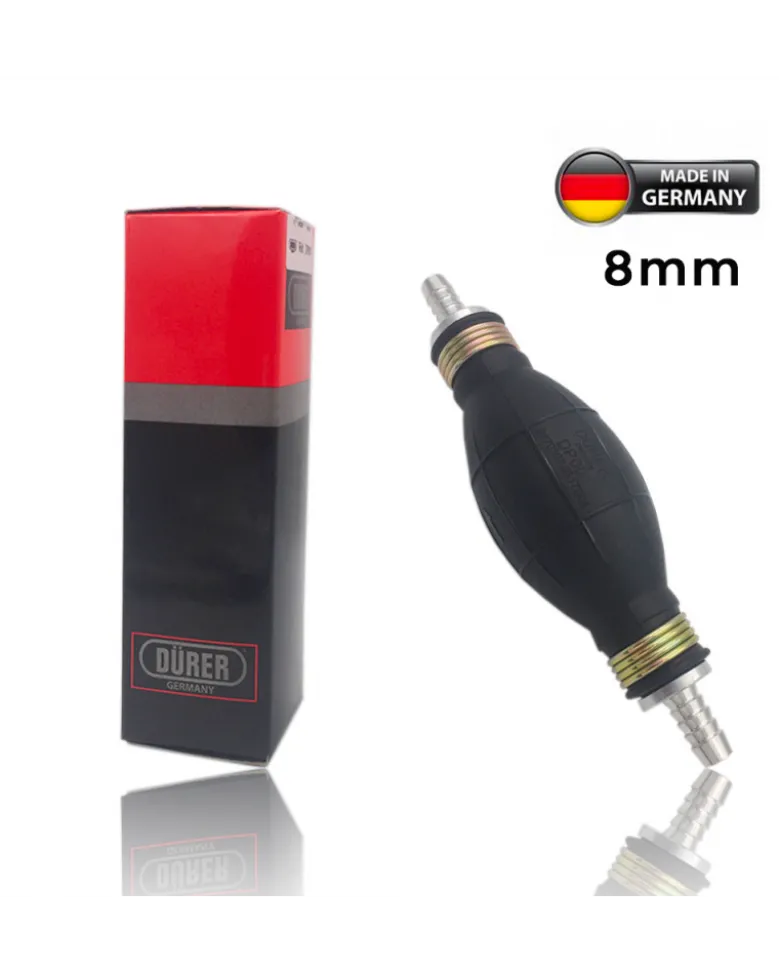 Pompette Droite Poire d'amorcage Carburant 8mm à clapet Durer