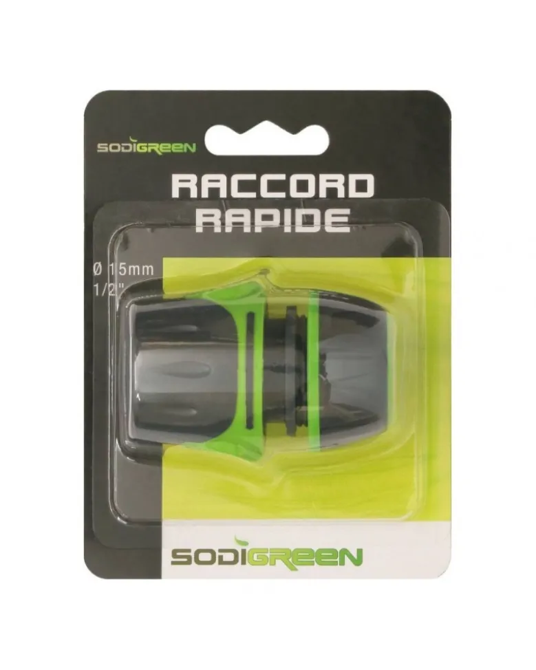 Raccord rapide tuyau arrosage, PVC, 15mm – Sodise