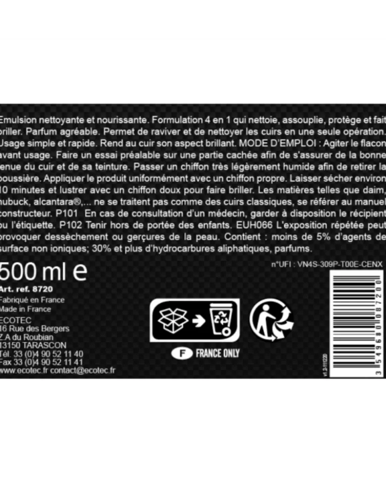 Renovateur cuir, voiture, 500 ml - ECOTEC