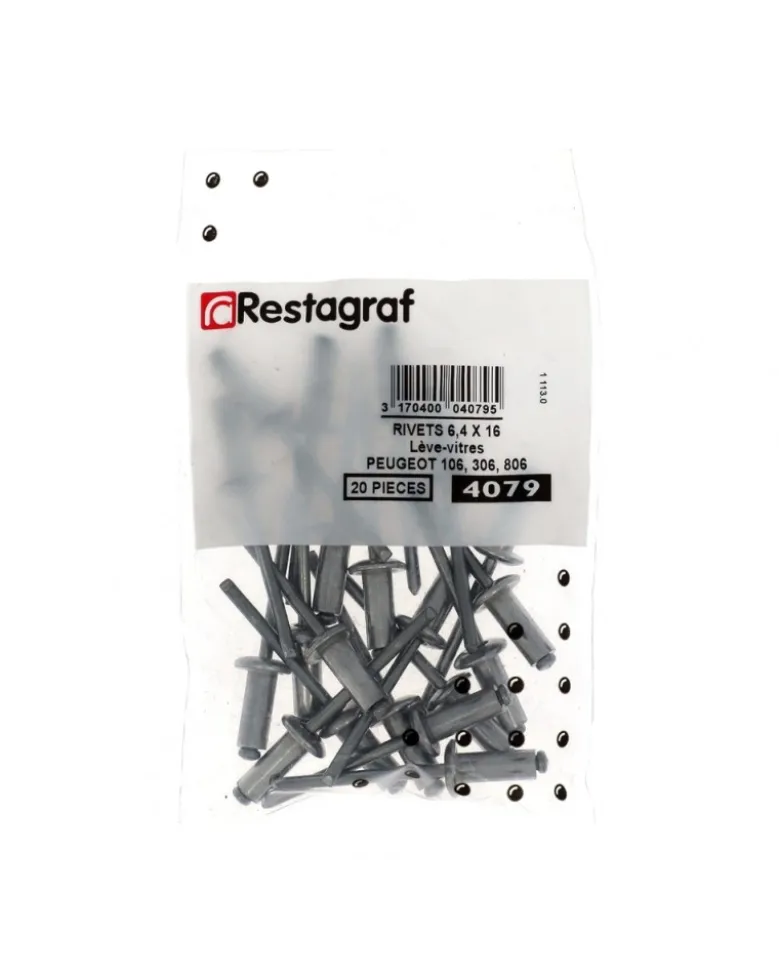 Rivet carrosserie, ø6,4 x 16 mm, 20pcs - Restagraf