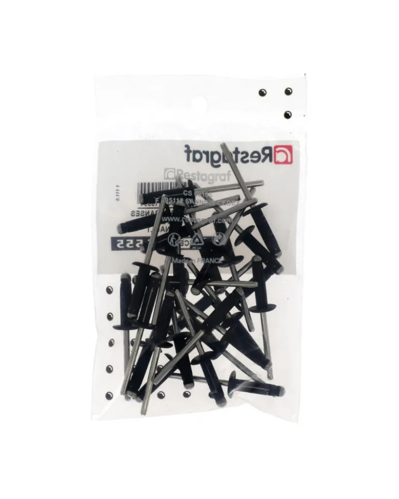 Rivet expansé, noir, ø4.8 x 19.8 mm, 25pcs - Restagraf