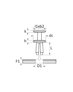 Rivet plastique, garniture intérieure, extérieure, ø8mm à 8.3mm, x15 - Restagraf