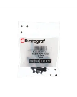 Rivet plastique, pare boue et carter d'aile, ø6 mm, x8 - Restagraf