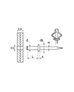 Rivet plastique, pare boue et carter d’aile, ø6 mm, x8 - Restagraf
