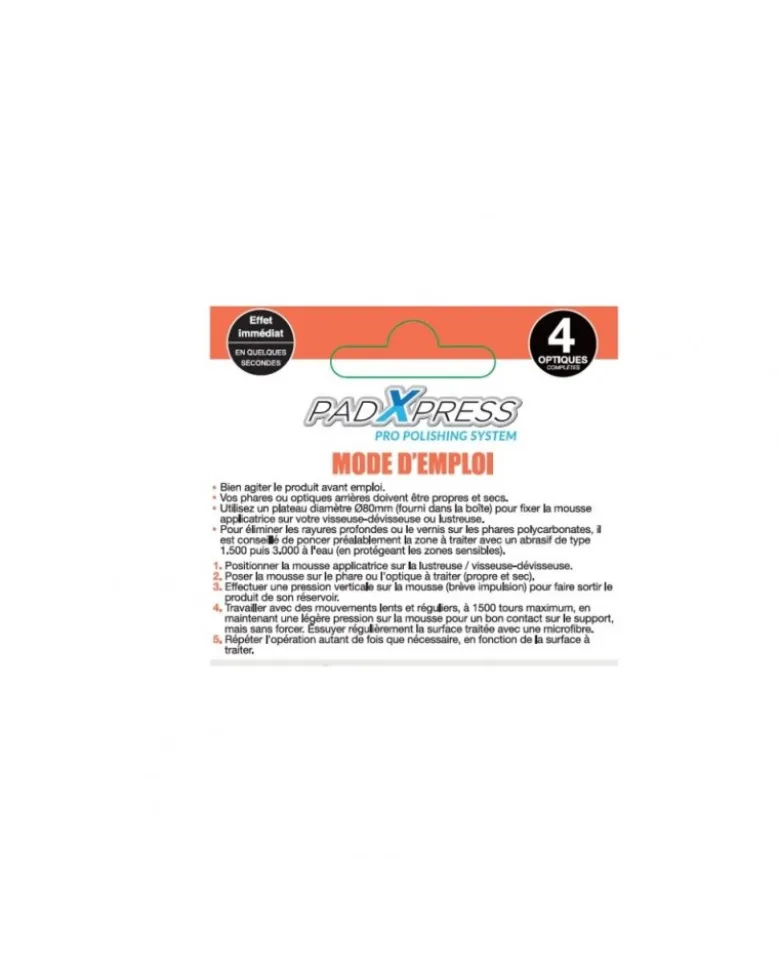 Rénovateur optique de phares, voiture - PadXpress