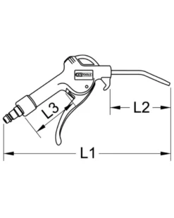 Soufflette à air comprimé, avec buse, 510mm, ¼” - Kstools