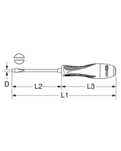 Tournevis fente, 12 mm, L.250 mm - KS TOOLS
