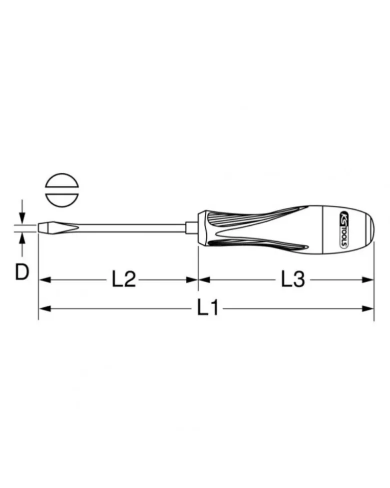 Tournevis fente, 12 mm, L.250 mm - KS TOOLS