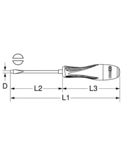 Tournevis fente, 5,5 mm, L.100 mm - KS TOOLS
