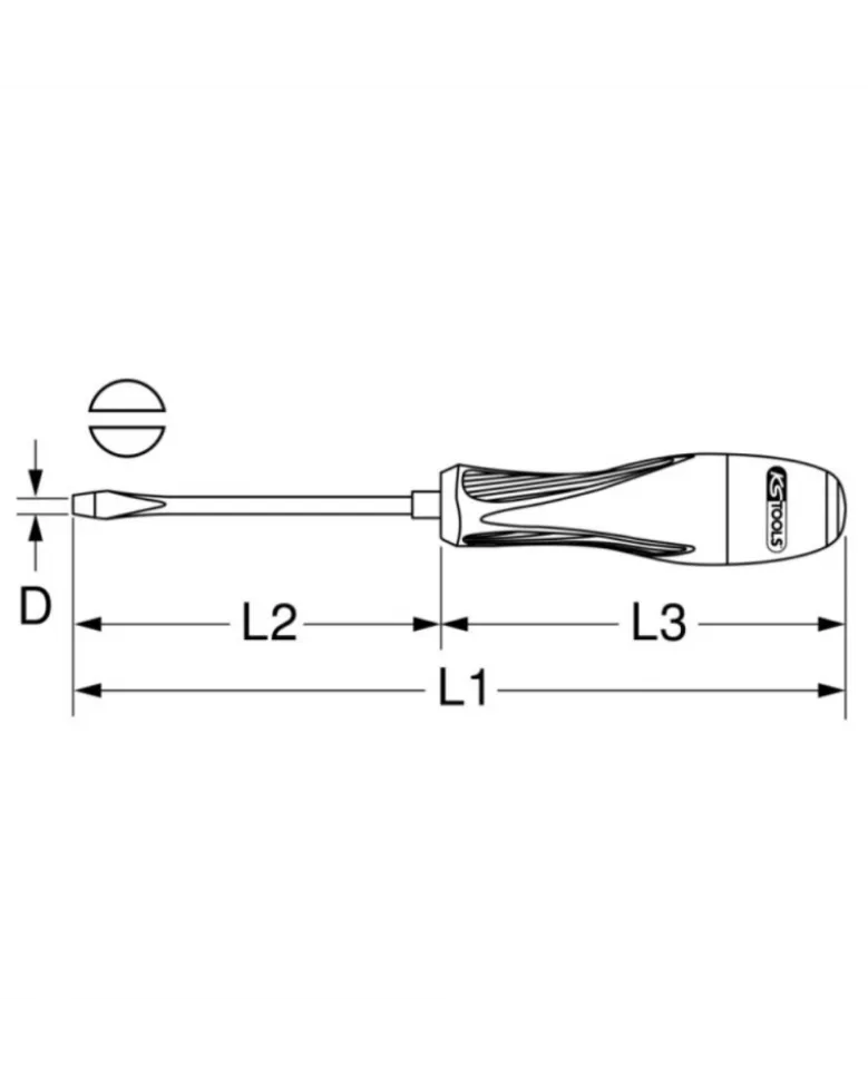 Tournevis fente, 5,5 mm, L.100 mm - KS TOOLS