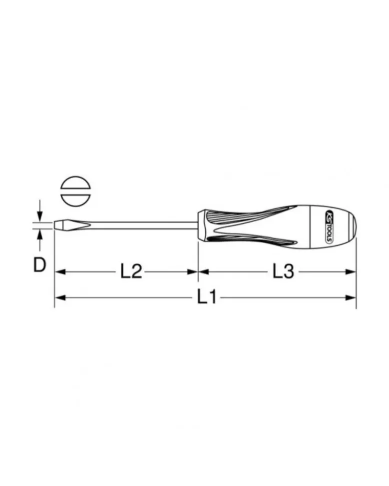 Tournevis isolé, fente, 1000V - Kstools