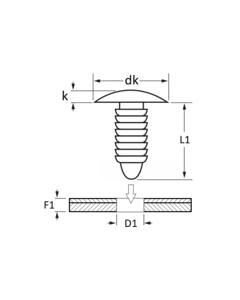 Agrafe de garnissage, ø10.2 mm, 15pcs - Restagraf