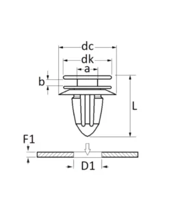 Agrafe panneau de porte, hayon, ø8.2 mm, 25pcs - Restagraf