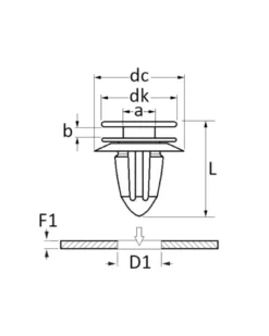 Agrafe panneau de porte, ø8.2 mm, 12pcs - Restagraf