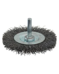 Brosse circulaire, tige 6mm, fil acier ondulé 75mm – Sodise
