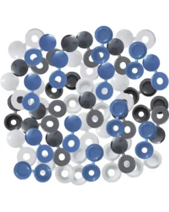 Cache Rivets, bleu, noir et blanc, 20pcs - Fixeco
