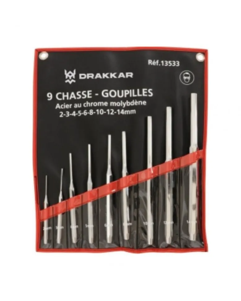 Chasse goupille, lot de 9 pièces, 2 à 14mm – SODISE