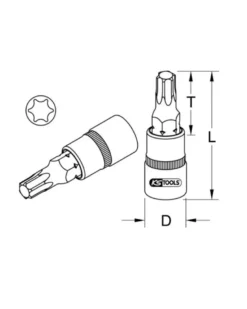 Douille tournevis torx 3/8 , L.50 MM - T50 - KS TOOLS