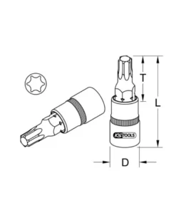 Douille tournevis torx 3/8 , L.50 MM - T27 - KS TOOLS