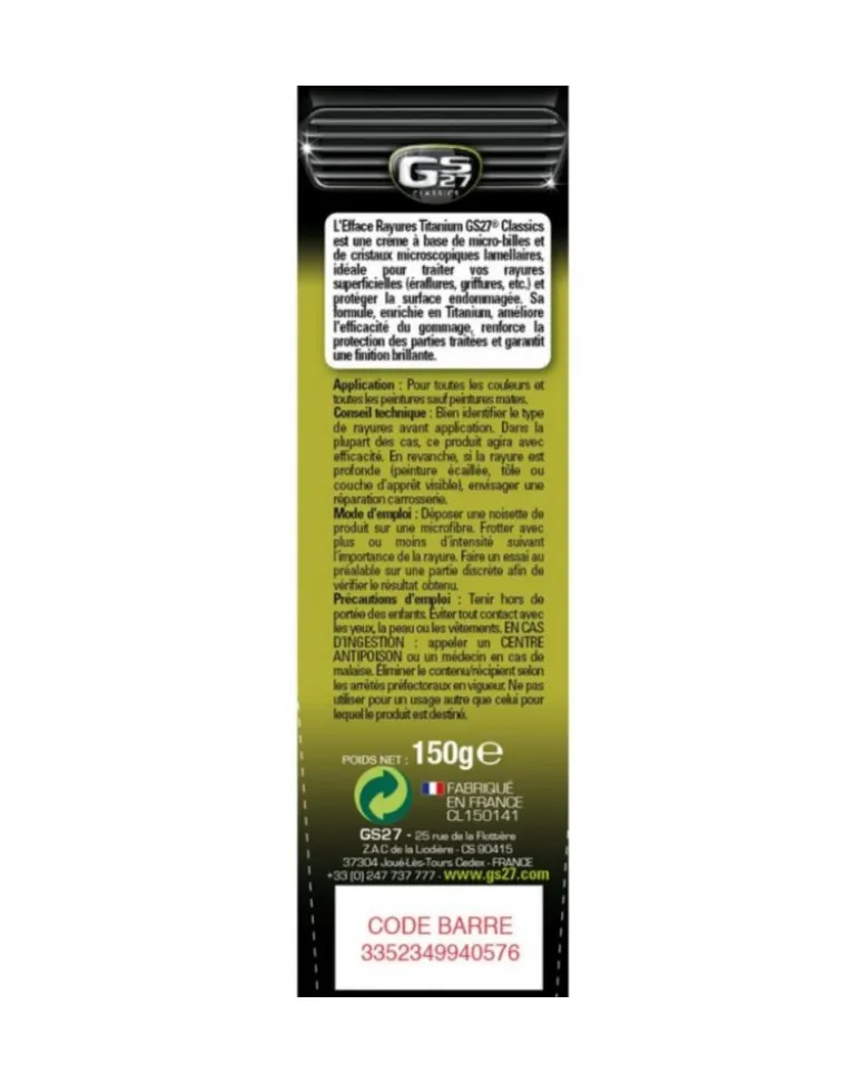 Efface rayures, titanium, 150ml - GS27