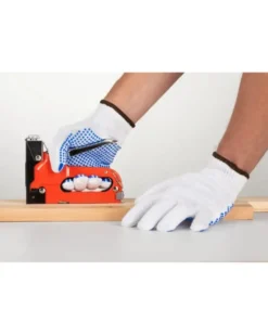 Gants de travail, à pois bleus, 12 paires, taille XL - Mercator