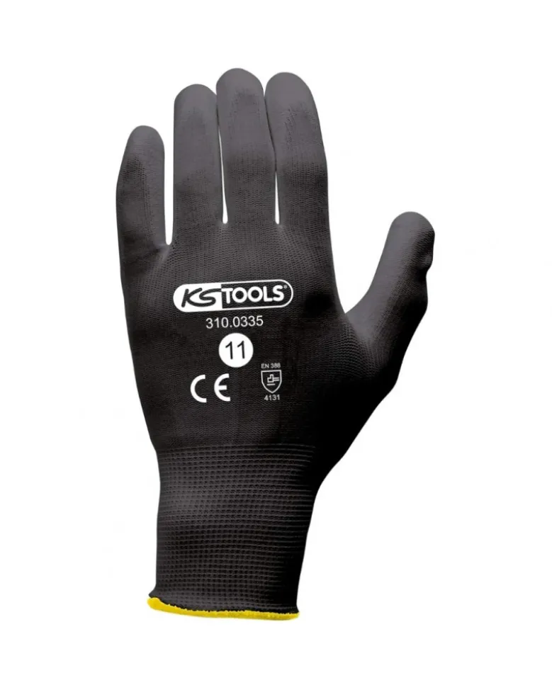 Gants microfibre, noir, T11, 12 paires - Kstools