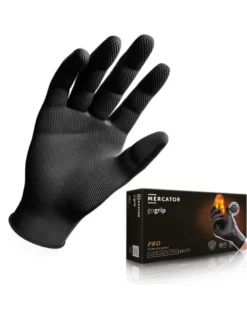 Gants nitrile, noir, taille L, x50 - Mercator