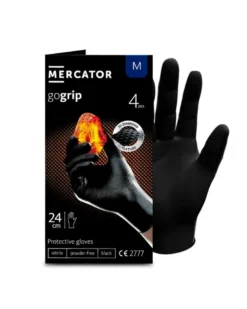 Gants nitrile, noir, taille M, x4 - Mercator