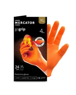 Gants nitrile, orange, taille XL, x4 - MERCATOR