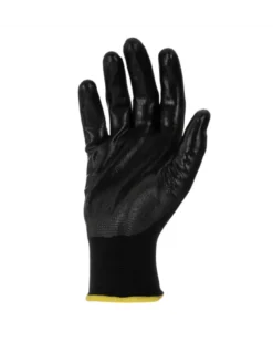Gants polyester, taille XL, noir, 12 paires - Mercator