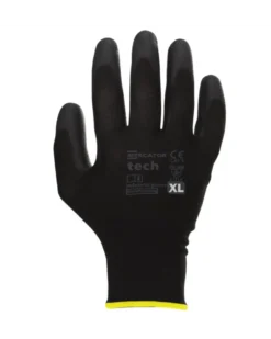 Gants polyester, taille XL, noir, 12 paires - Mercator