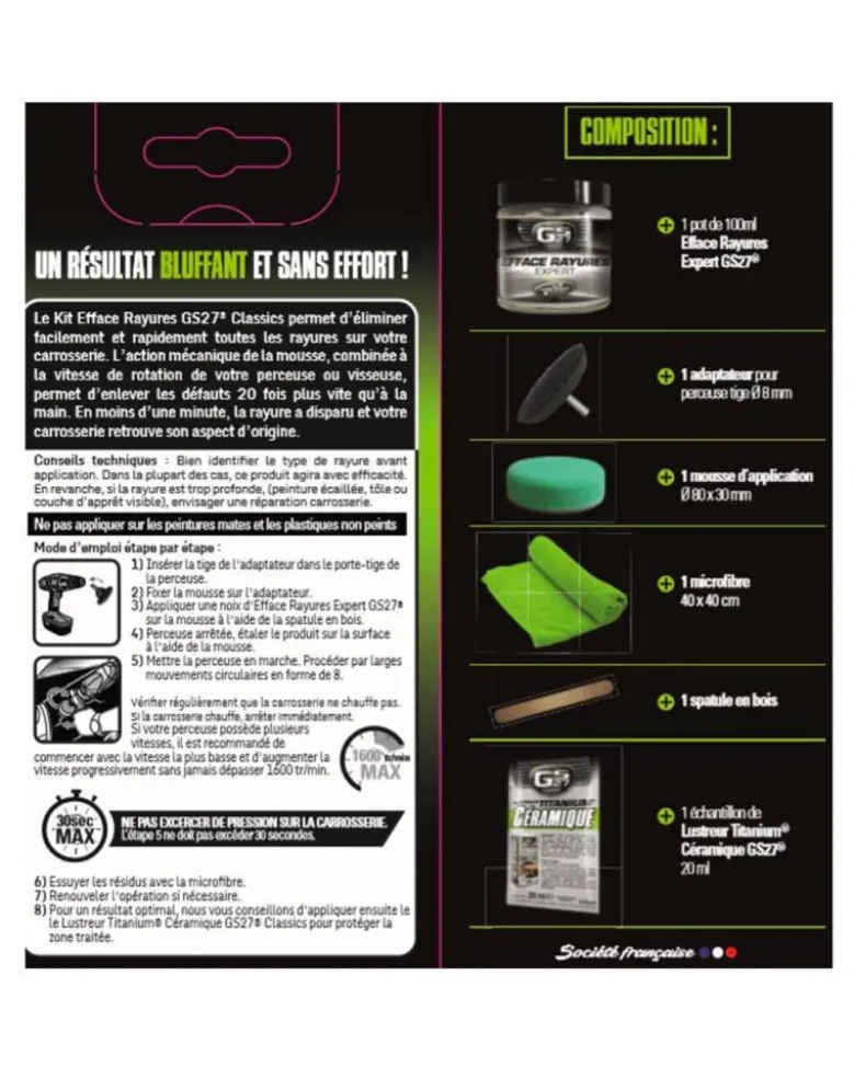 Kit efface rayures rénovation machine - GS27