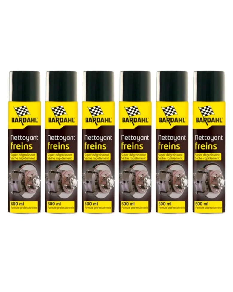 Lot de 6 Nettoyant dégraissant freins ultra puissant 600ml - Bardahl