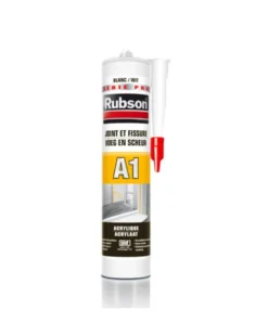 Mastic acrylique Blanc joints et fissures A1, 300ml - Rubson
