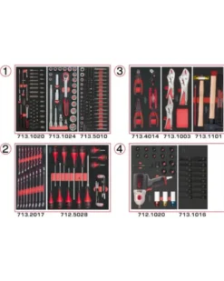 Module outils pour servante, 4 tiroirs, 263pcs - Kstools