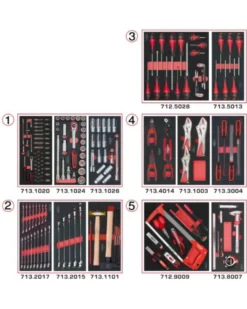 Module outils pour servante, 5 tiroirs, 187pcs - Kstools