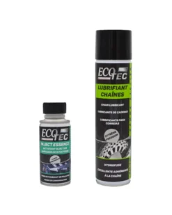 Pack entretien moto (Lubrifiant chaîne moto 400ml Nettoyant injecteur essence 150ml) - Ecotec
