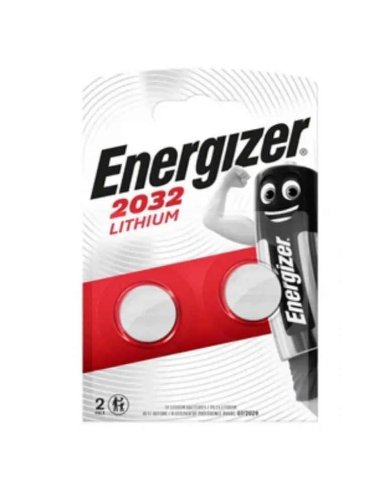 Pile bouton CR2032, lithium 3v, x2 - Energizer