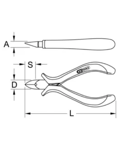 Pince coupante, électronique, 120mm - Kstools