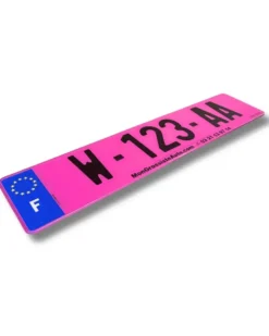 Plaque d'immatriculation provisoire, WW et W, rose, voiture, Homologuée - Mon Grossiste Auto