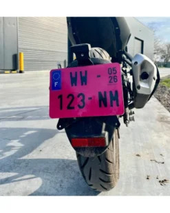 Plaque d'immatriculation provisoire, WW et W, rose, moto, Homologuée - Mon Grossiste Auto