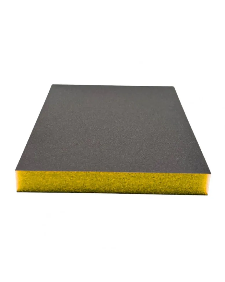Éponge abrasive, double face, jaune, x100 - Dialann