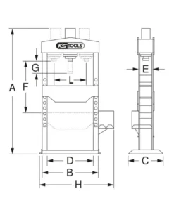 Presse hydraulique d'établi 15 tonnes (160.0112) - KS TOOLS