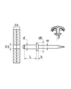 Rivet épanoui, alu, ø4.8 mm x 10 mm, x63 - Restagraf