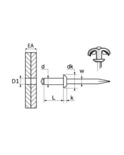 Rivet épanoui, alu, ø4.8 mm x 30 mm, x38 - Restagraf