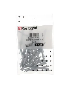 Rivet épanoui, blanc, 4x26mm, 39pcs - Restagraf