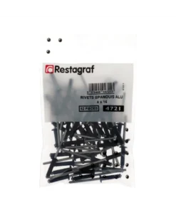 Rivet épanoui, noir, 4x16mm, 52pcs - Restagraf