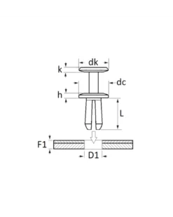 Rivet plastique, bouclier, ø9 mm, x12 - Restagraf