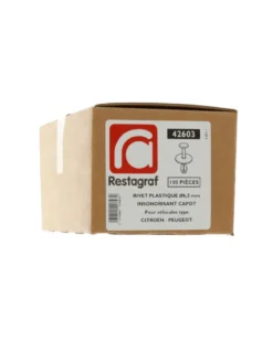 Rivet plastique, insonorisant capot, ø6.5 mm, x100 - Restagraf